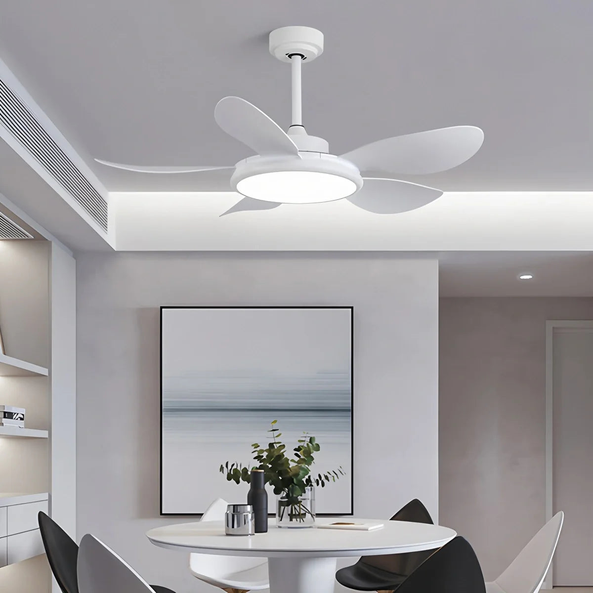 5-Blade Wood Ceiling Fan with Light for Living Room