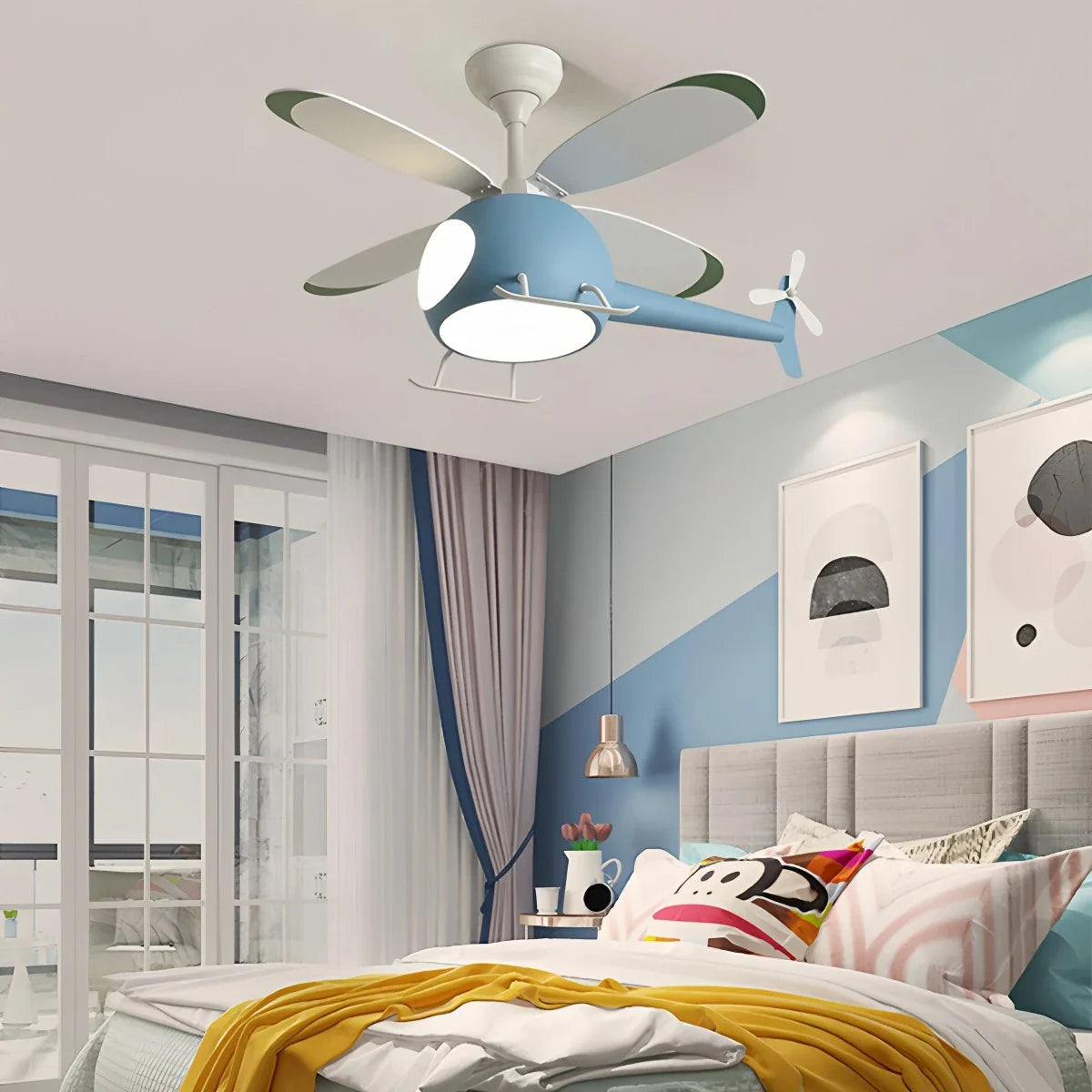 Airplane Ceiling Fan Lamp for Children's Room