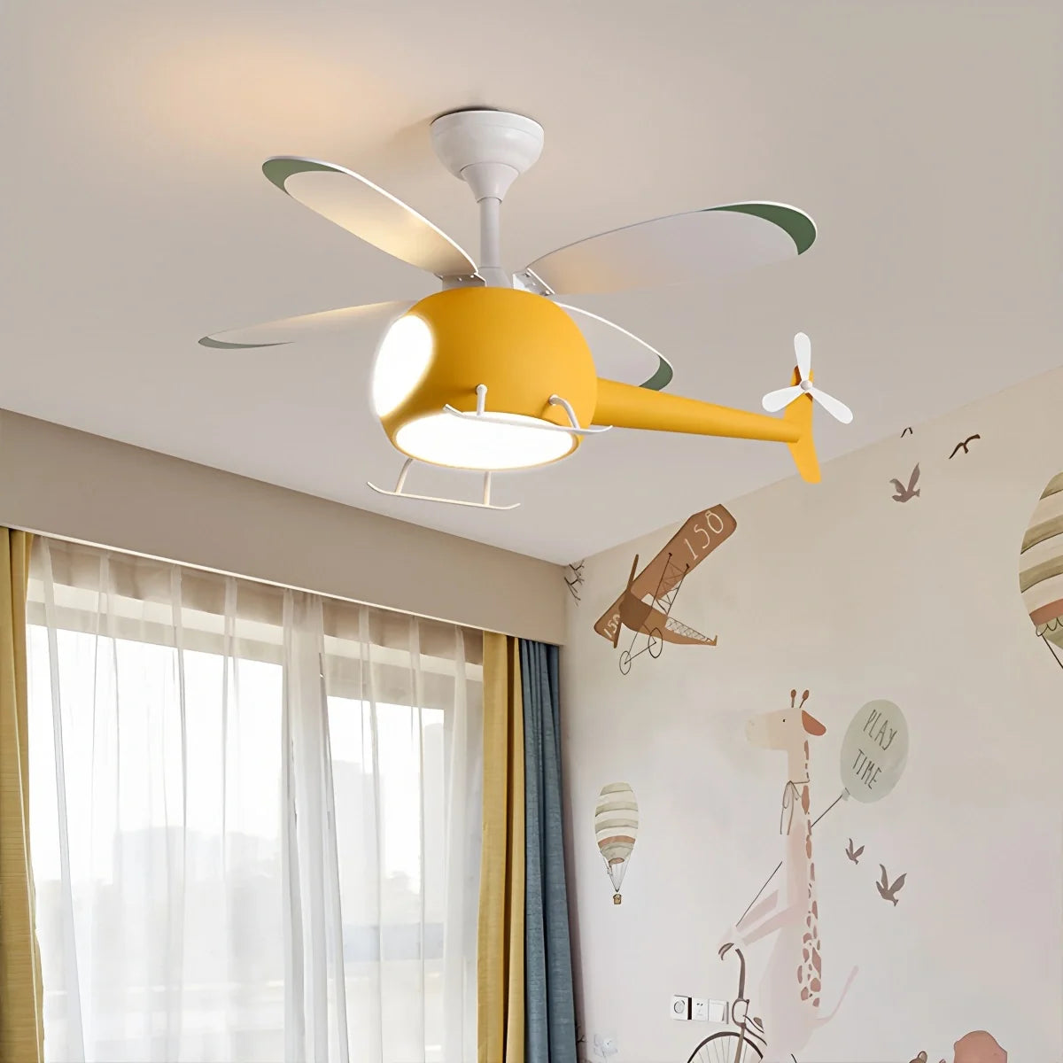 Airplane Ceiling Fan Lamp for Children's Room