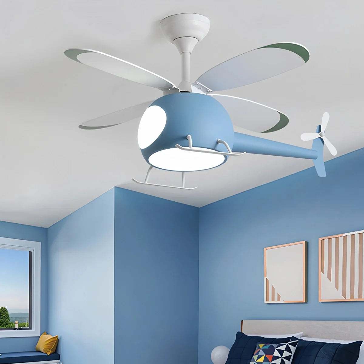 Airplane Ceiling Fan Lamp for Children's Room