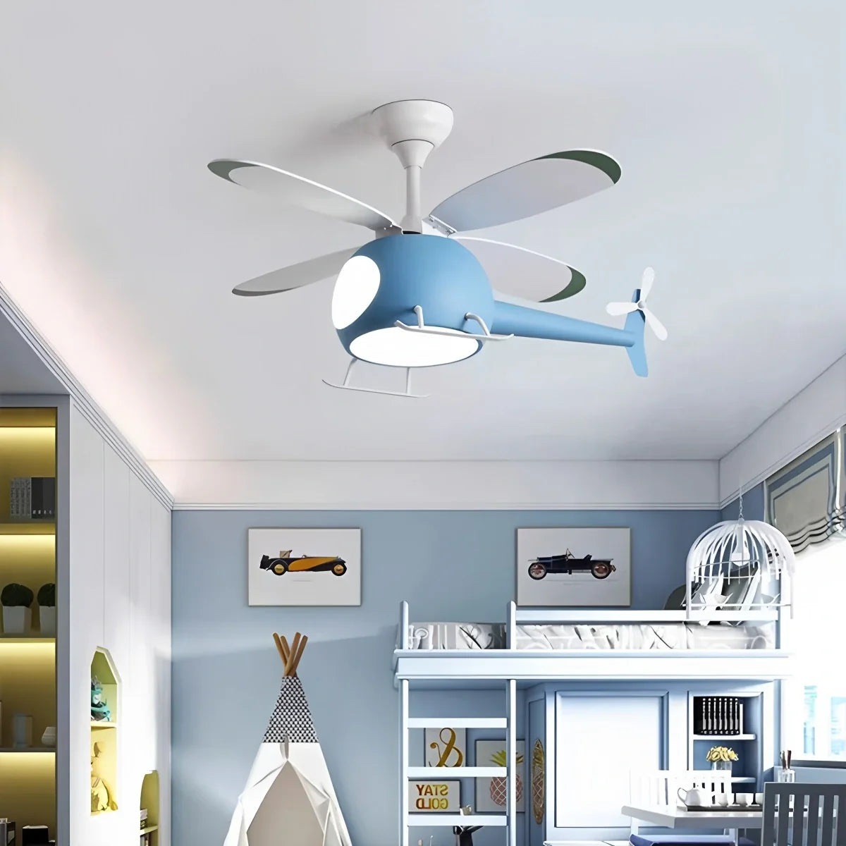 Airplane Ceiling Fan Lamp for Children's Room