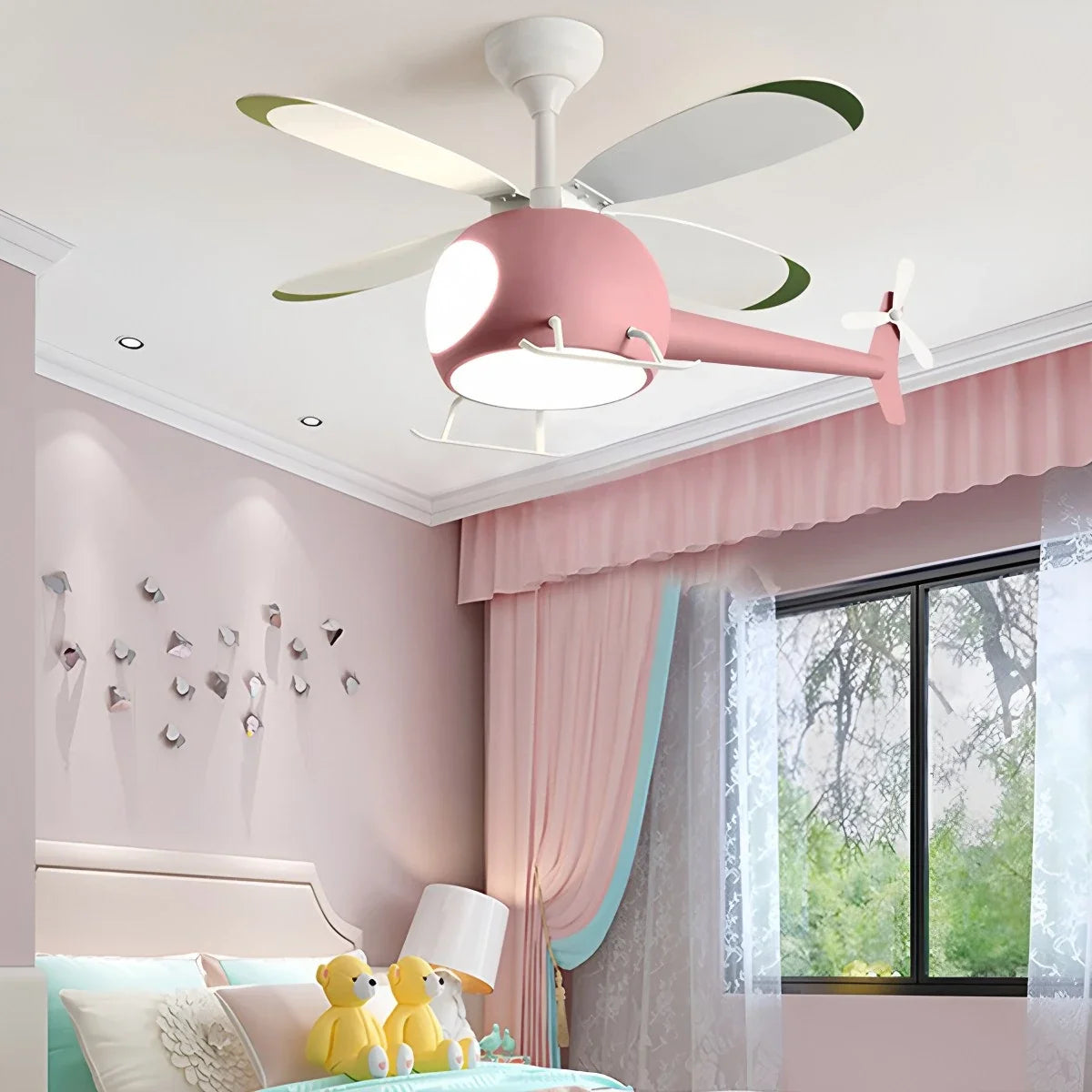 Airplane Ceiling Fan Lamp for Children's Room