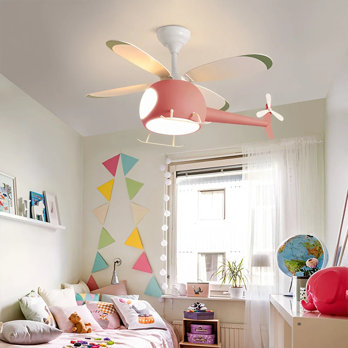 Airplane Ceiling Fan Lamp for Children's Room
