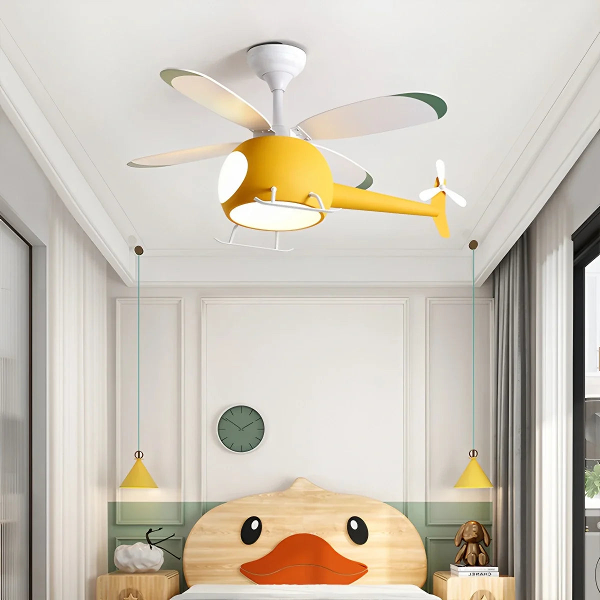 Airplane Ceiling Fan Lamp for Children's Room