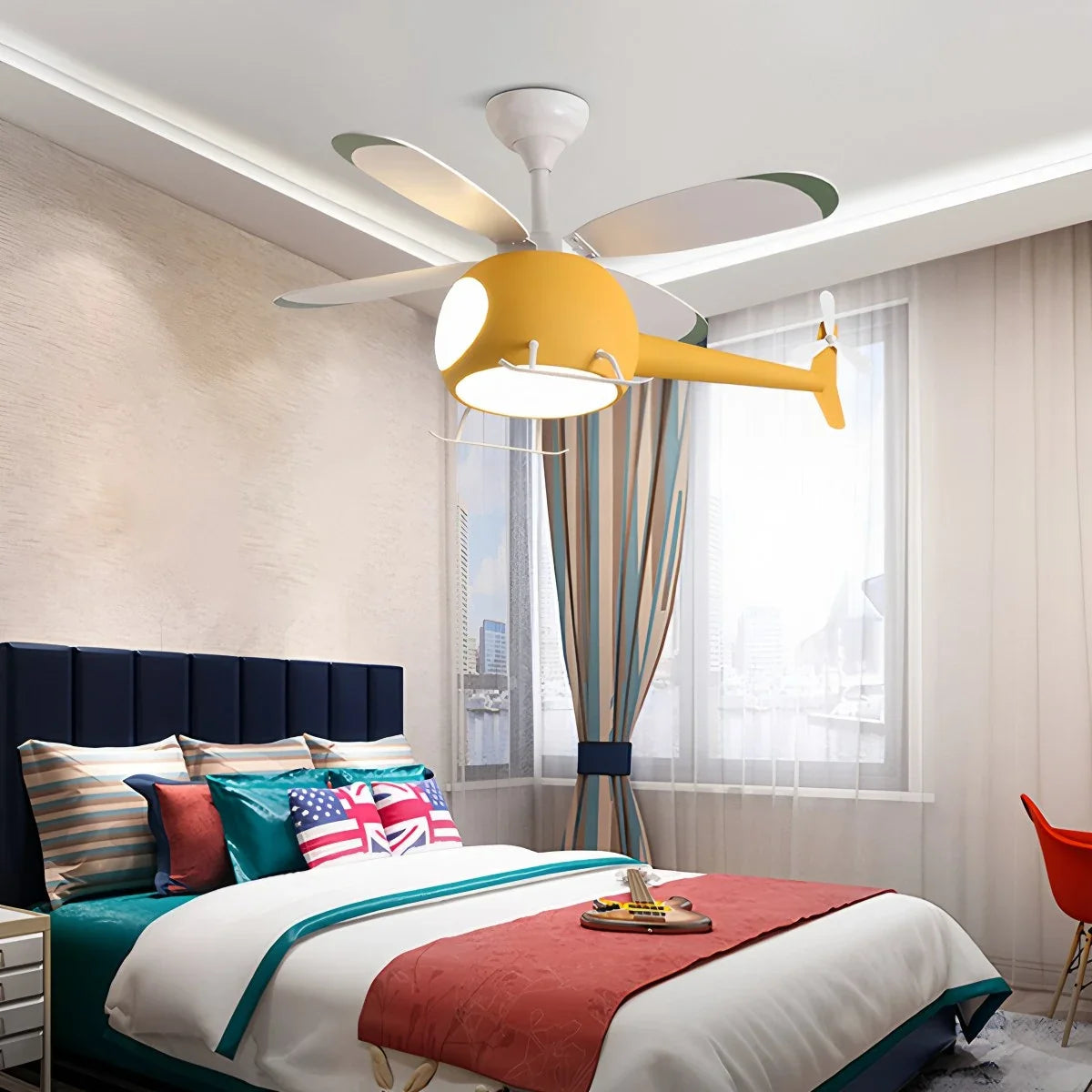 Airplane Ceiling Fan Lamp for Children's Room