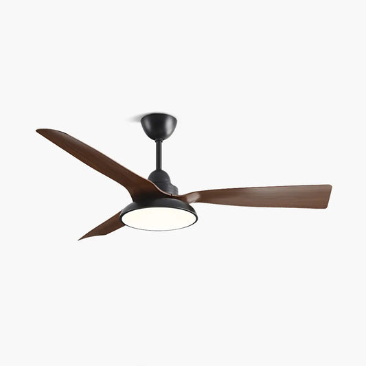 American Retro Ceiling Fan with LED Light — 52", Wood-Tone Blade