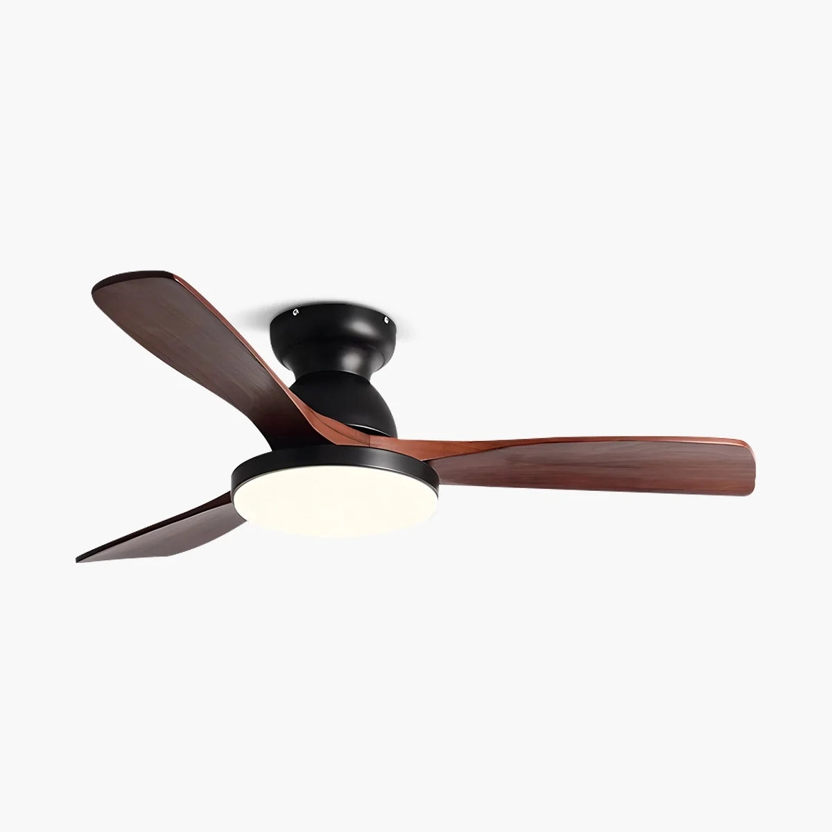 Vintage 3-Blade Wood Ceiling Fan with LED Light