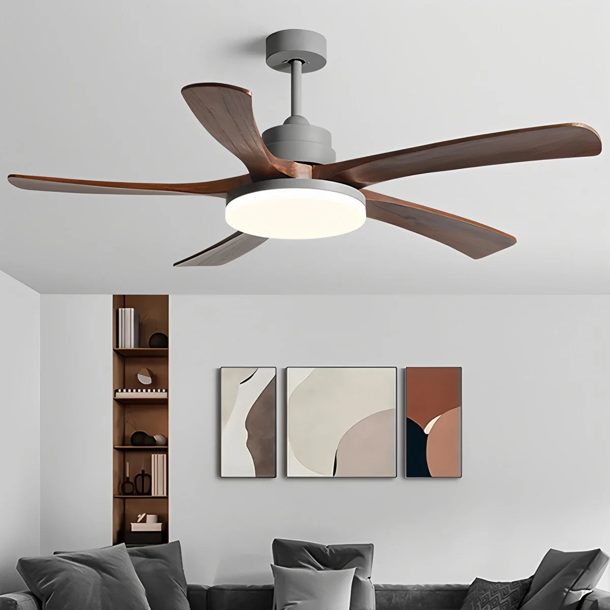 High Wind Wood Ceiling Fan Light