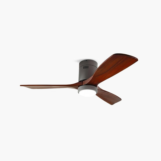 Mid-Century Modern Hugger Ceiling Fan with LED — 36"/42"/48"/52"