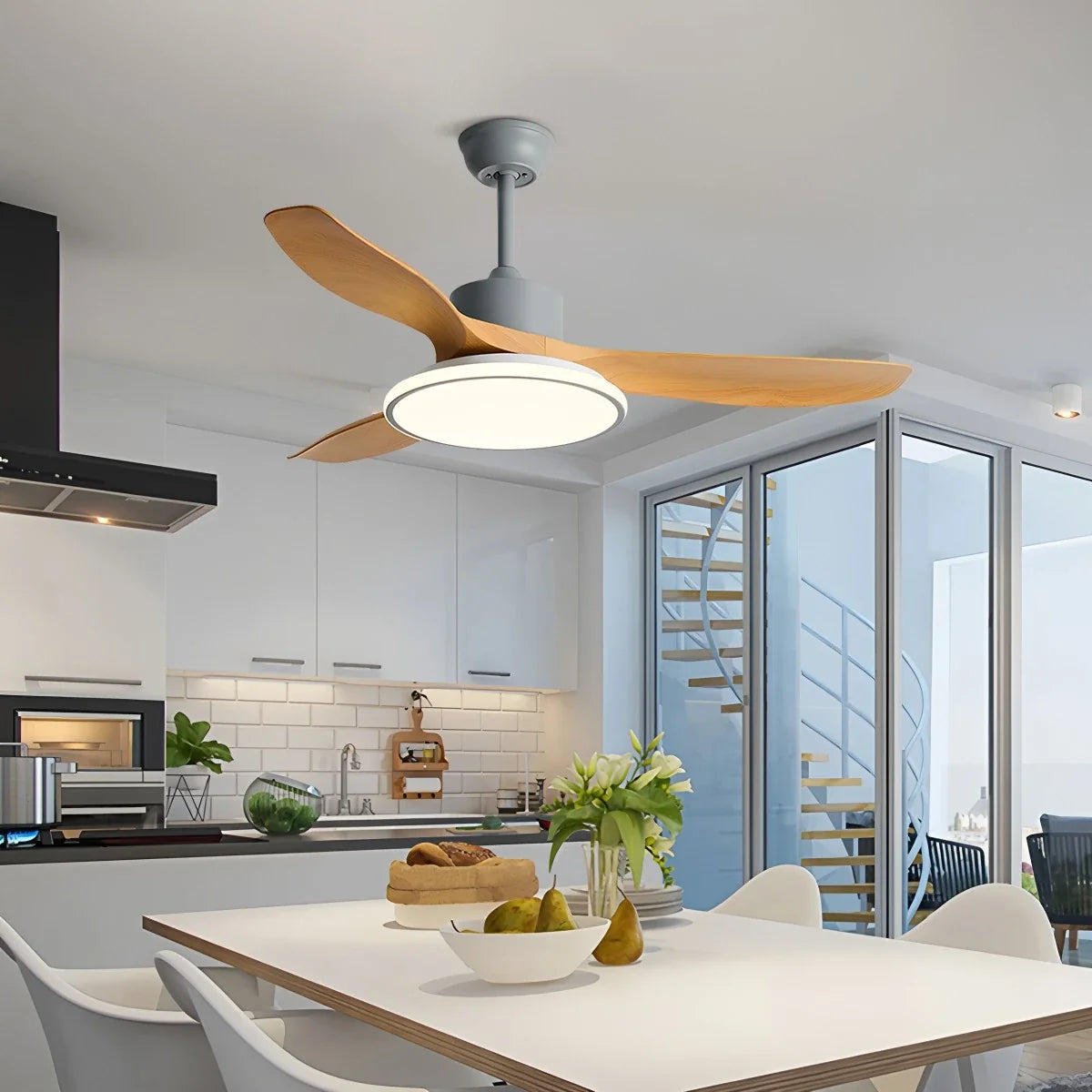 Modern 3 Blade Ceiling Fan with Light