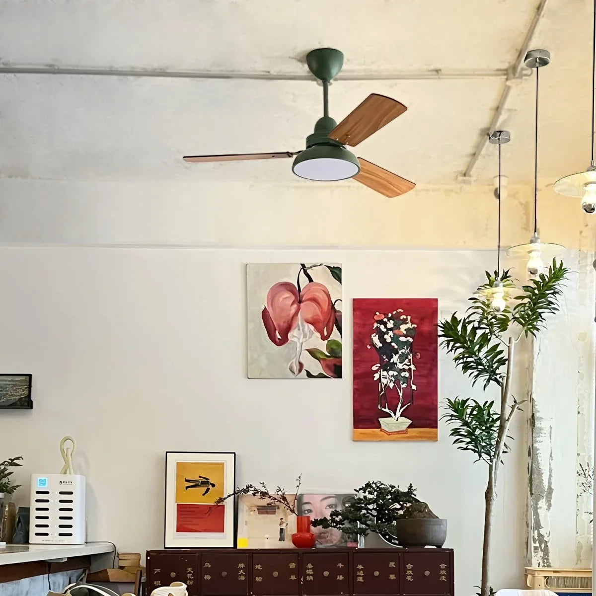 Modern Minimalist Three Leaf Ceiling Fan Light