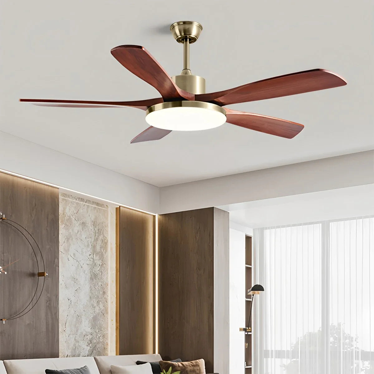 Wood Ceiling Fan Light for Living Room