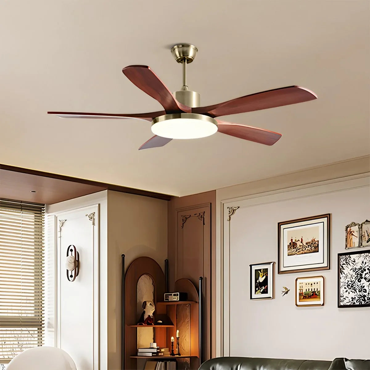 Wood Ceiling Fan Light for Living Room