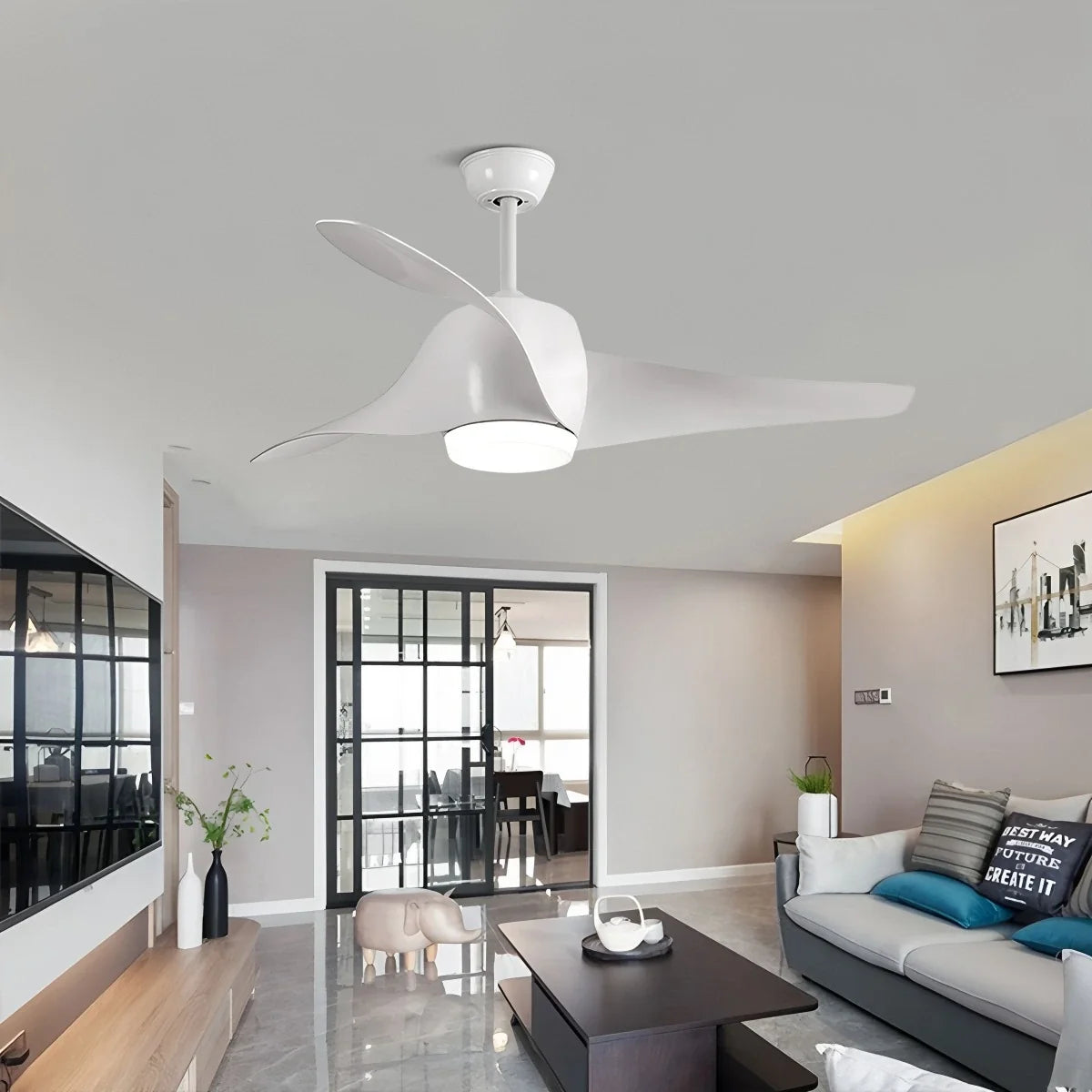Propeller Ceiling Fan Lamp for Dining Room