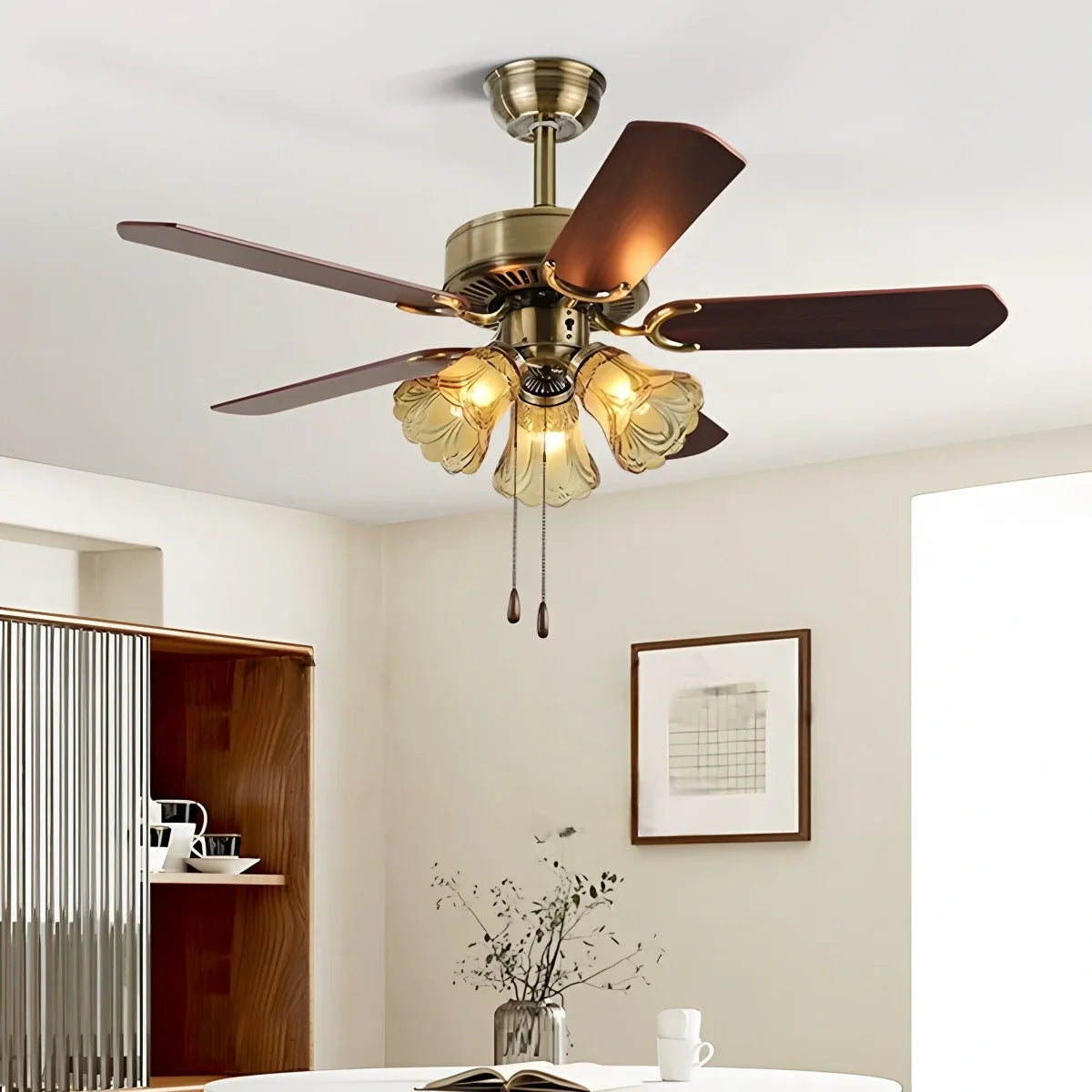 Vintage Ceiling Fan with Light for Dining Room