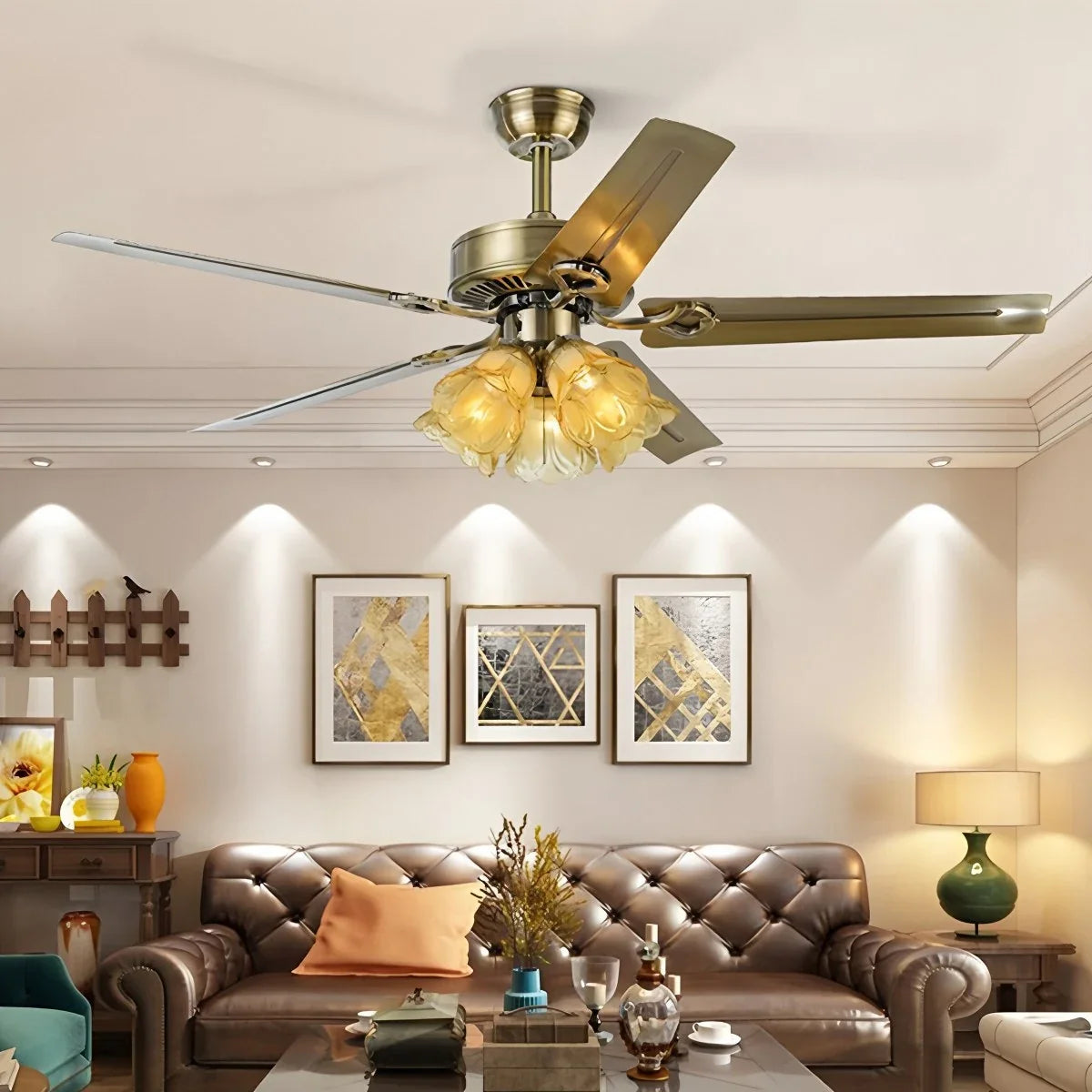 Vintage Ceiling Fan with Light for Dining Room