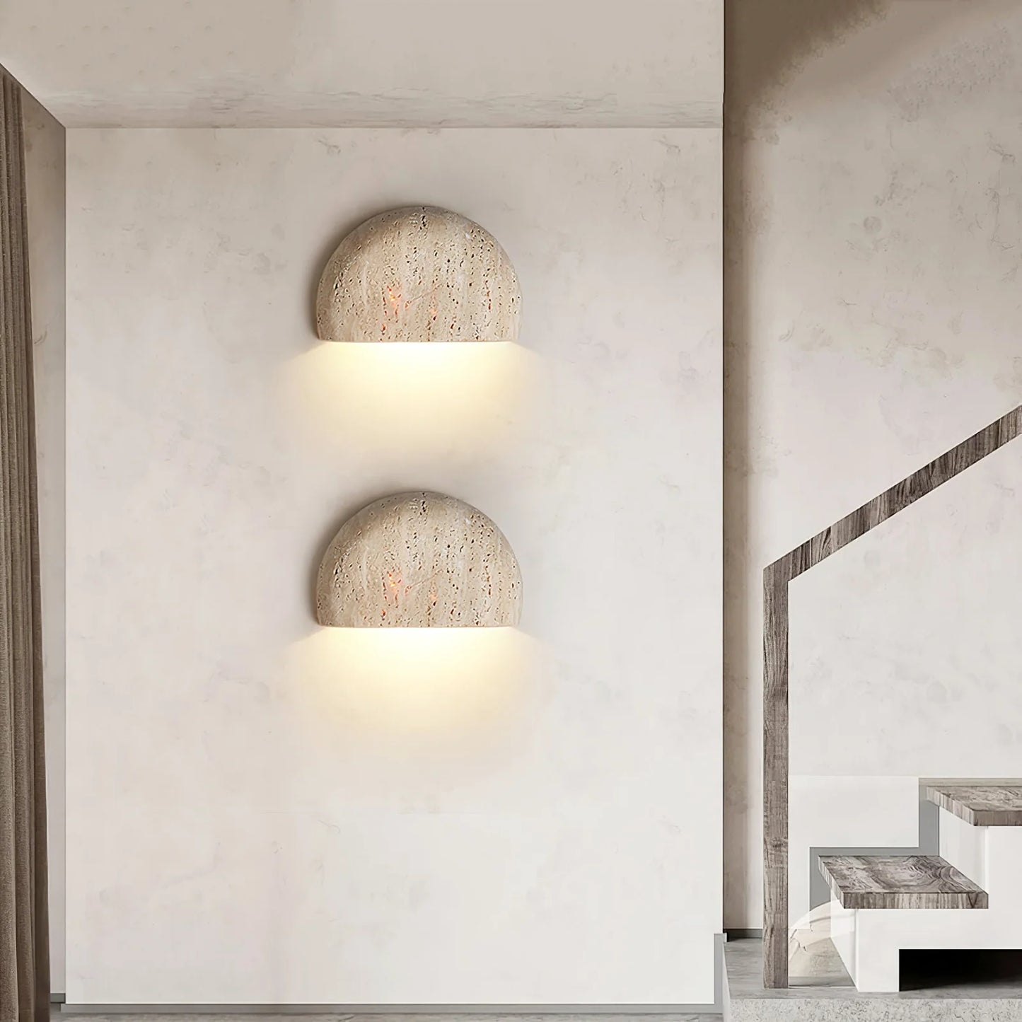 Arc Bowl Travertine Wall Lamp