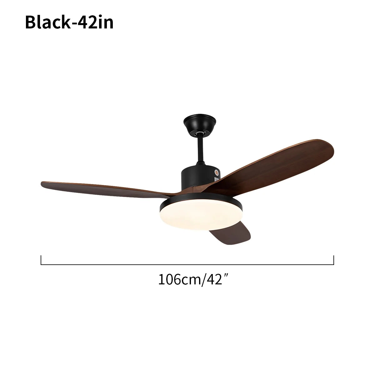 3-Blade Wood Ceiling Fan with Integrated LED Light