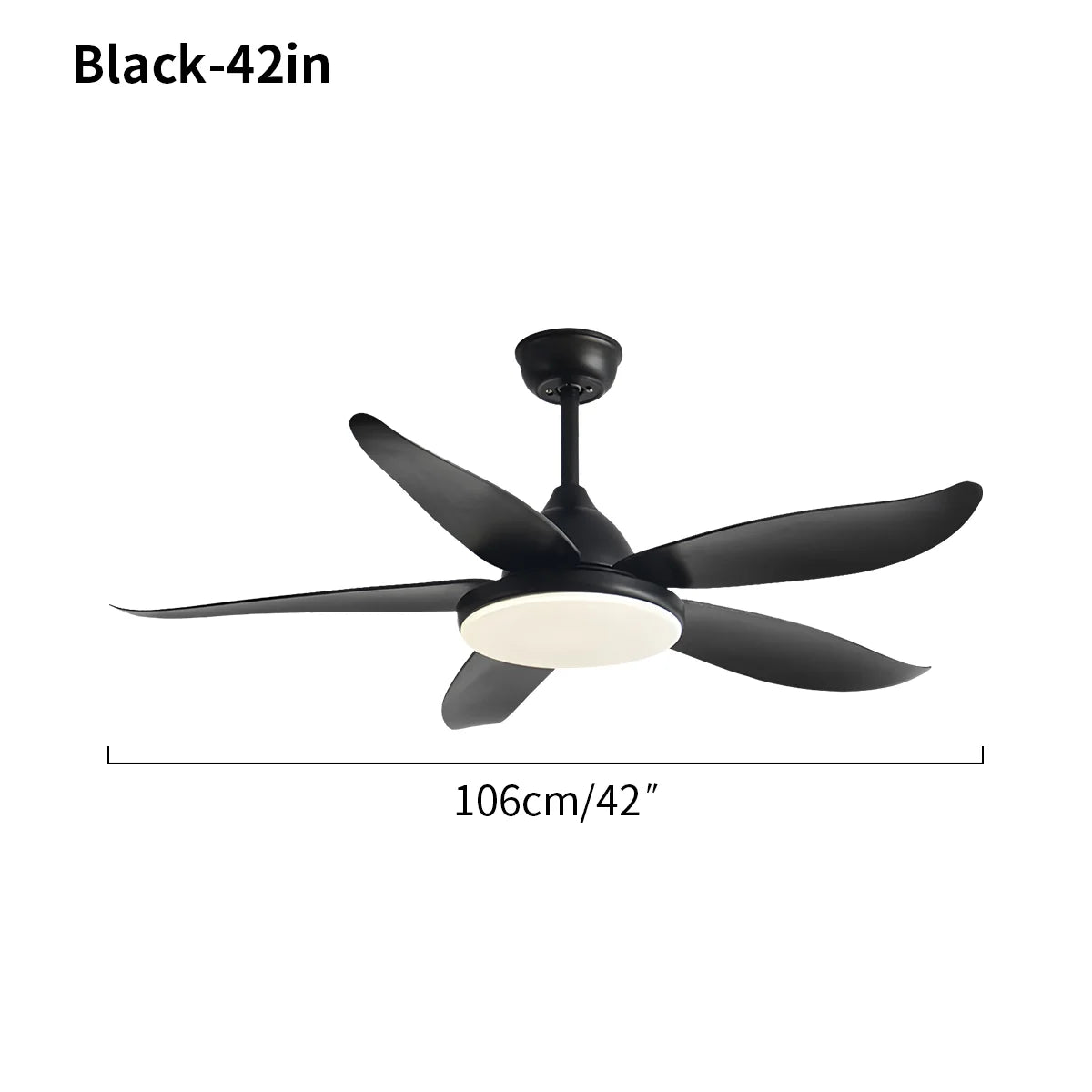 5 Blade Contemporary Ceiling Fan with LED Light