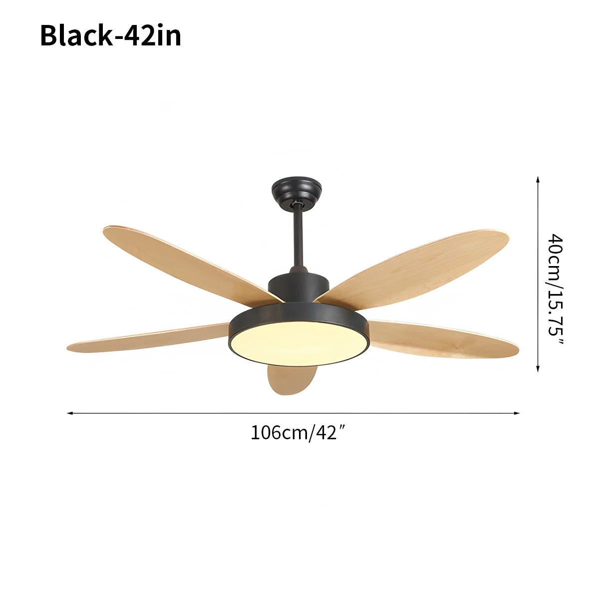 5 Blade Modern Ceiling Fan Lamp for Living Room