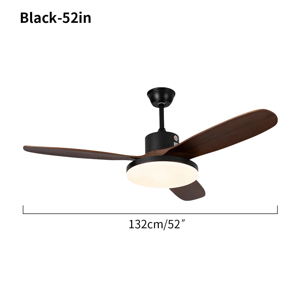 3-Blade Wood Ceiling Fan with Integrated LED Light