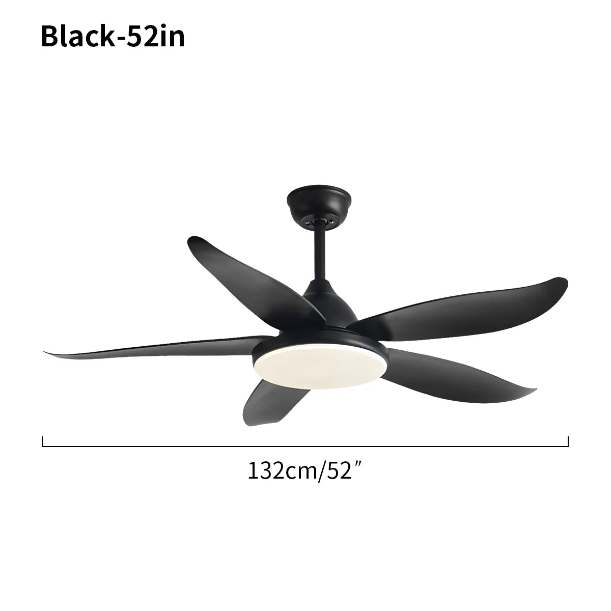 5 Blade Contemporary Ceiling Fan with LED Light