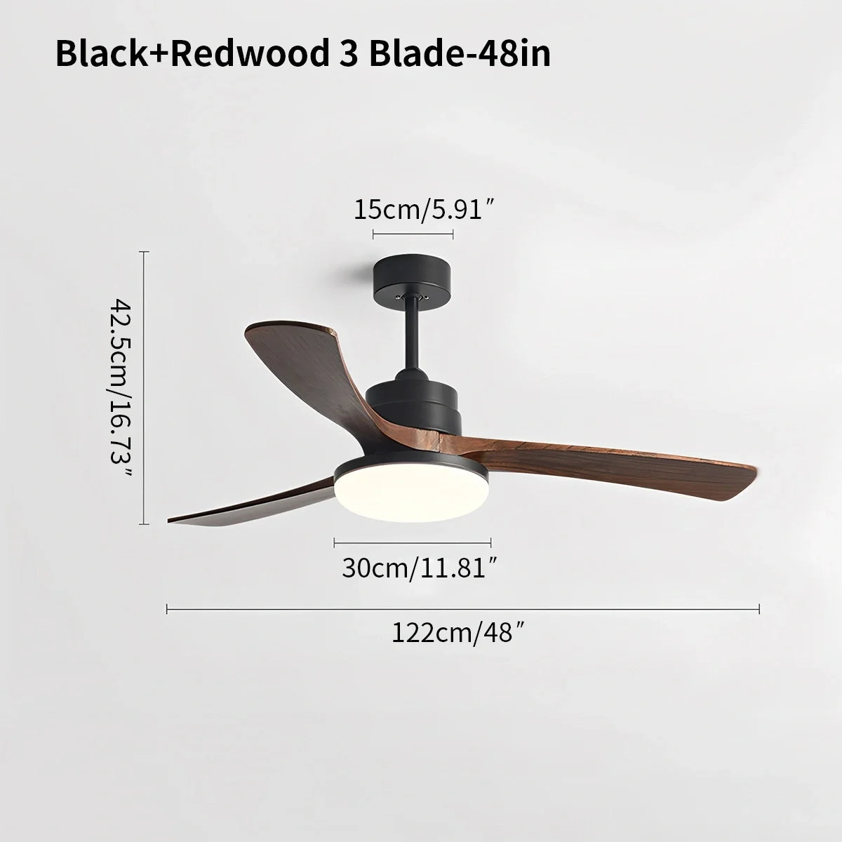 High Wind Wood Ceiling Fan Light
