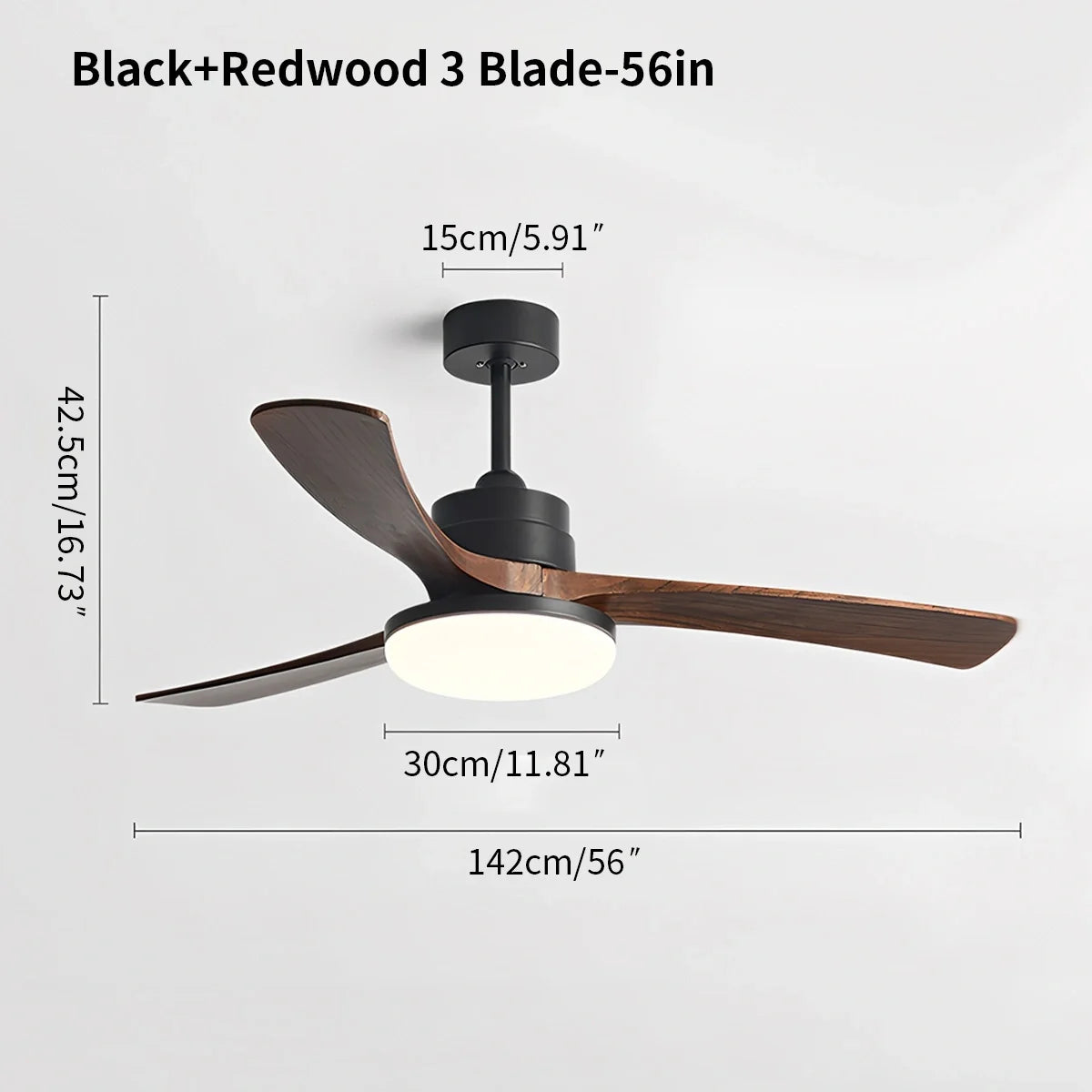 High Wind Wood Ceiling Fan Light