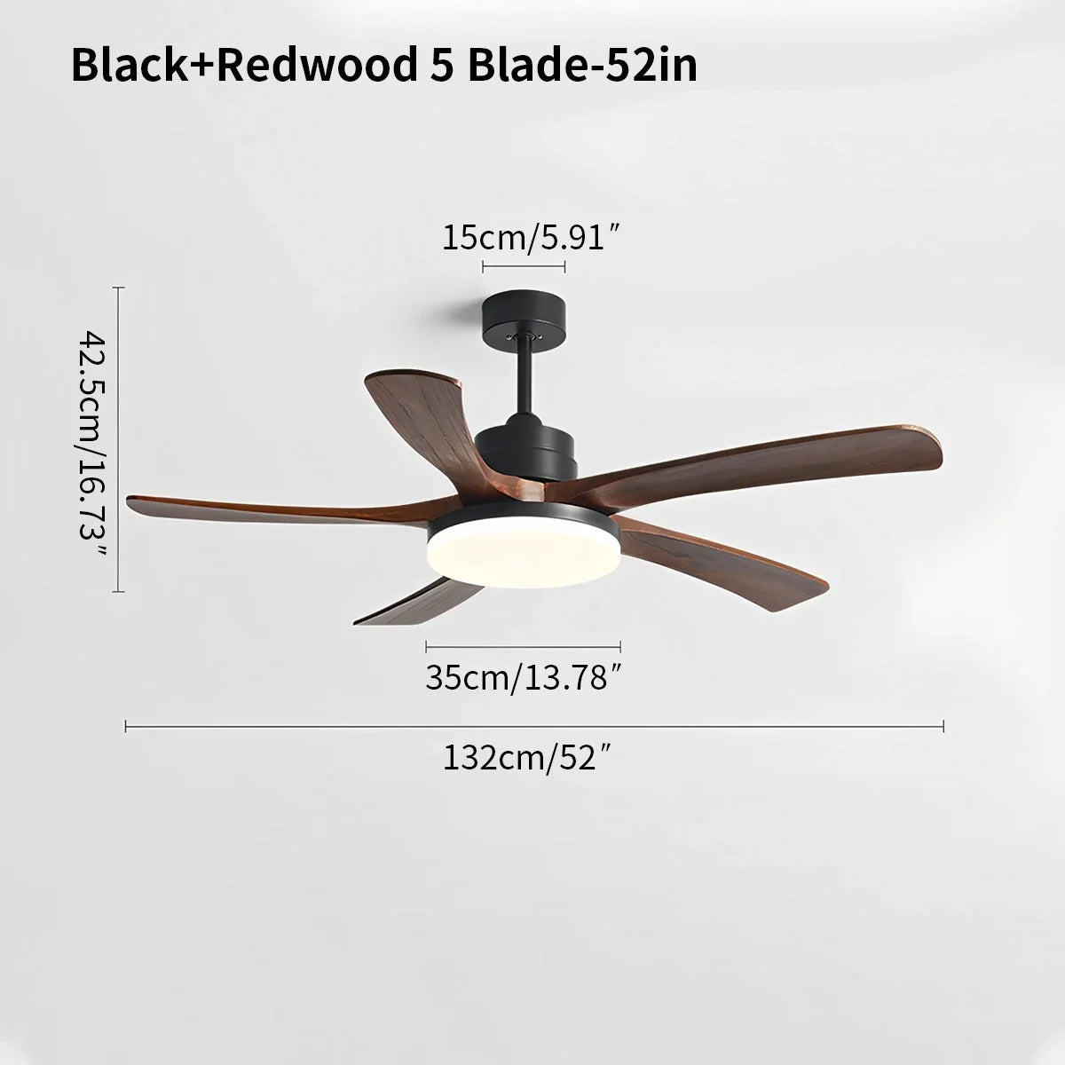 High Wind Wood Ceiling Fan Light