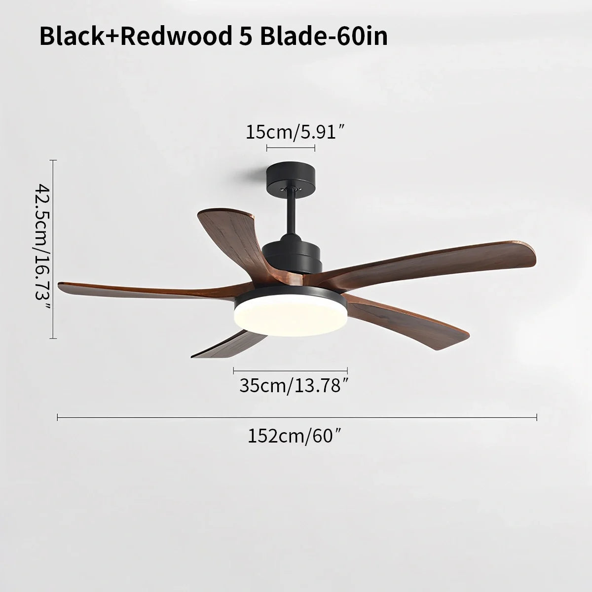 High Wind Wood Ceiling Fan Light