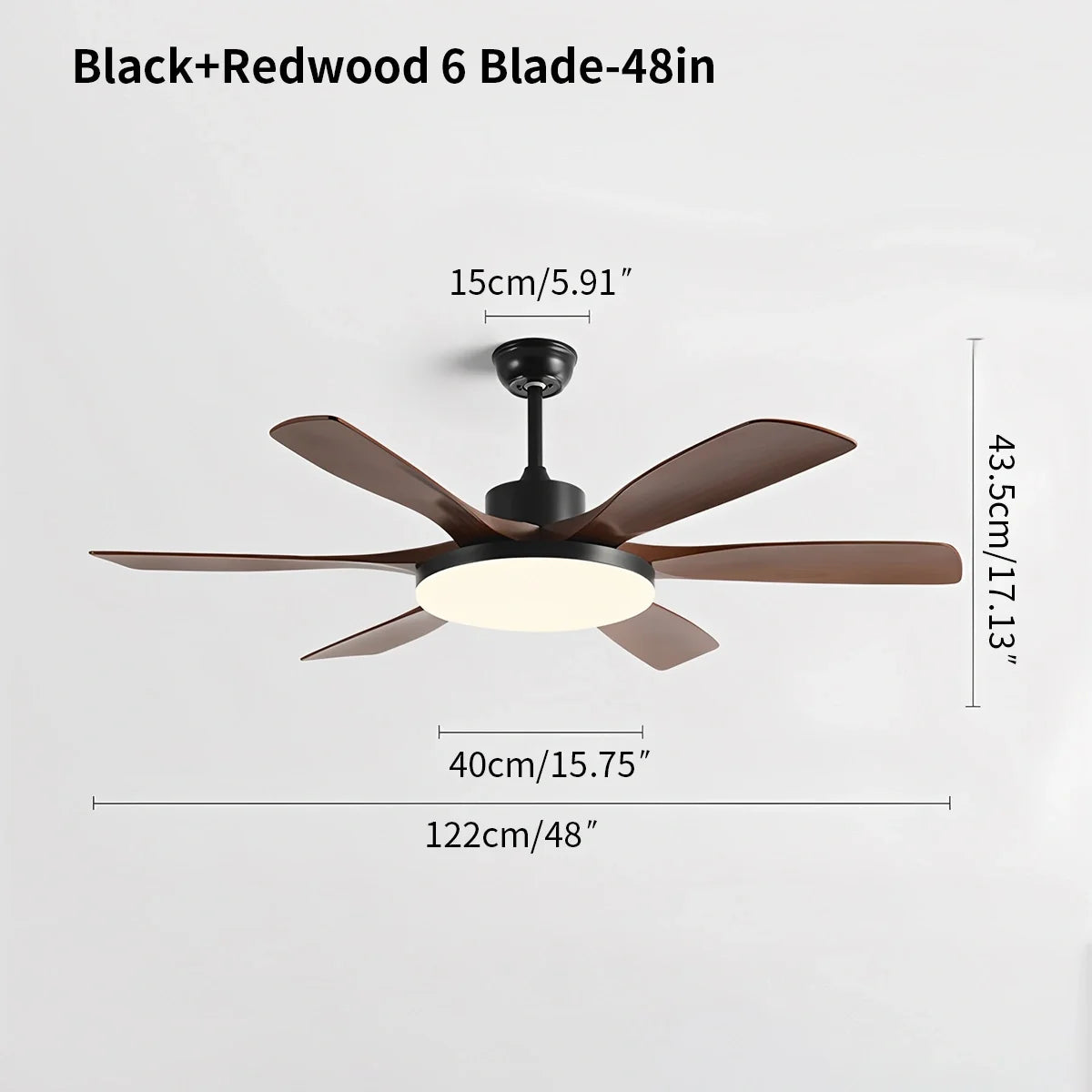 Living Room 6-Leaf Ceiling Fan Light