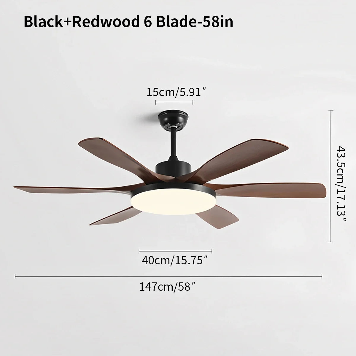 Living Room 6-Leaf Ceiling Fan Light