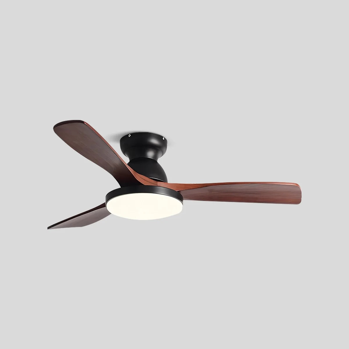 Vintage 3-Blade Wood Ceiling Fan with LED Light