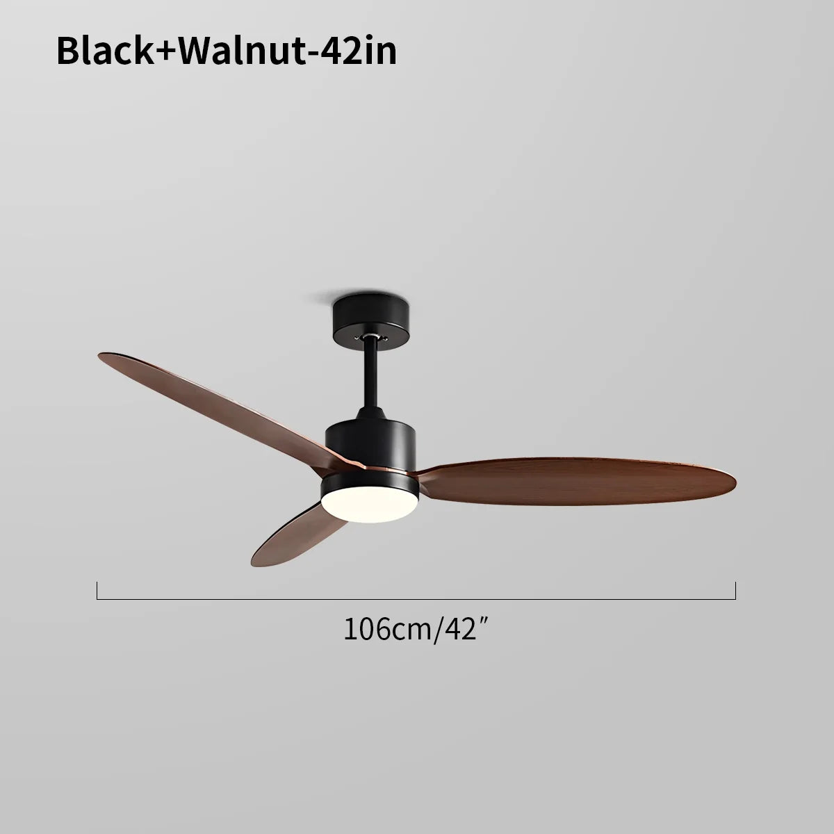 3-Blade Ceiling Fan With Light for Bedroom