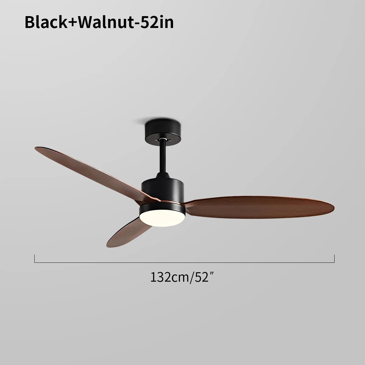 3-Blade Ceiling Fan With Light for Bedroom