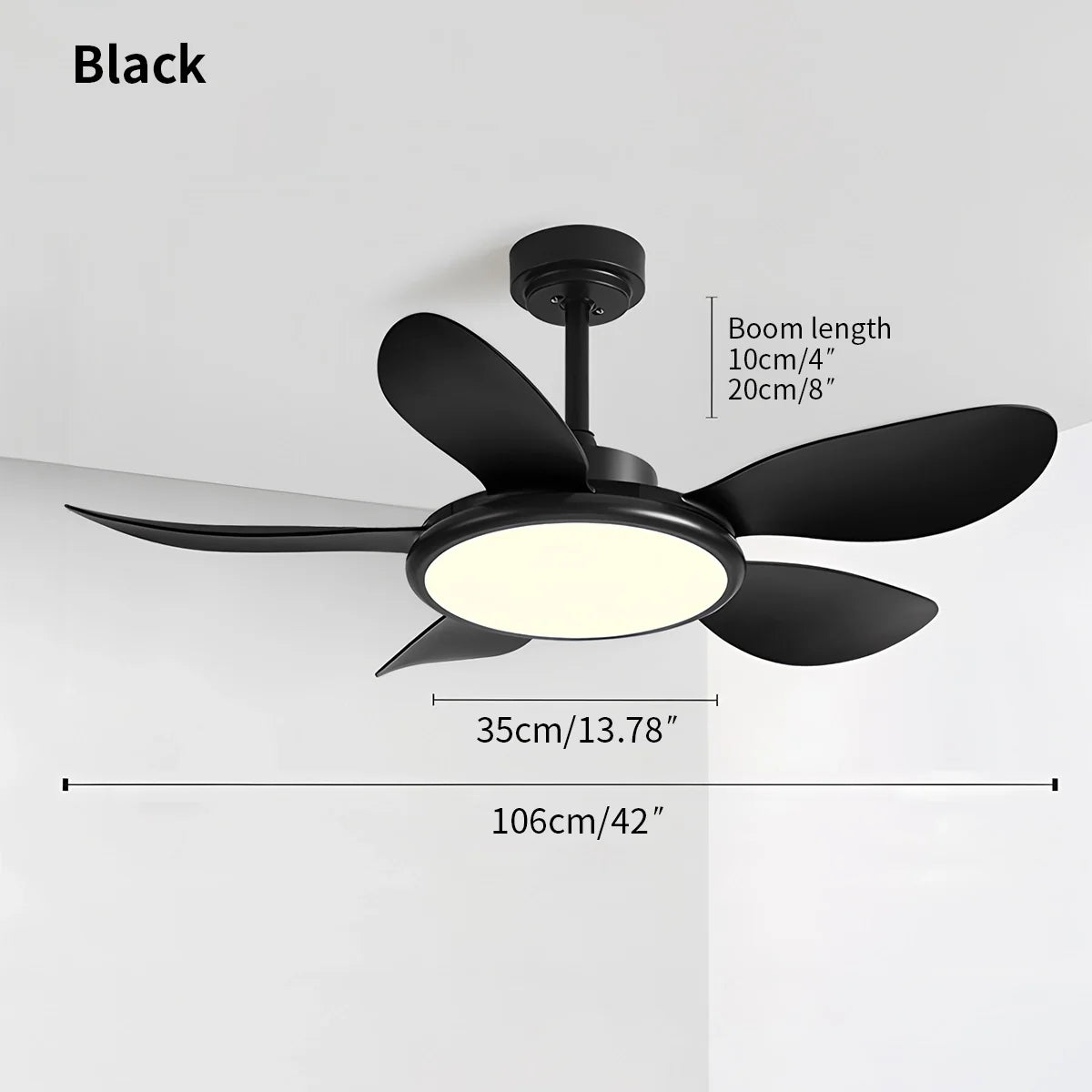 5-Blade Wood Ceiling Fan with Light for Living Room