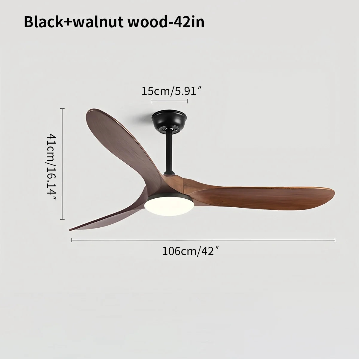 Nordic Wood Ceiling Fan with Light
