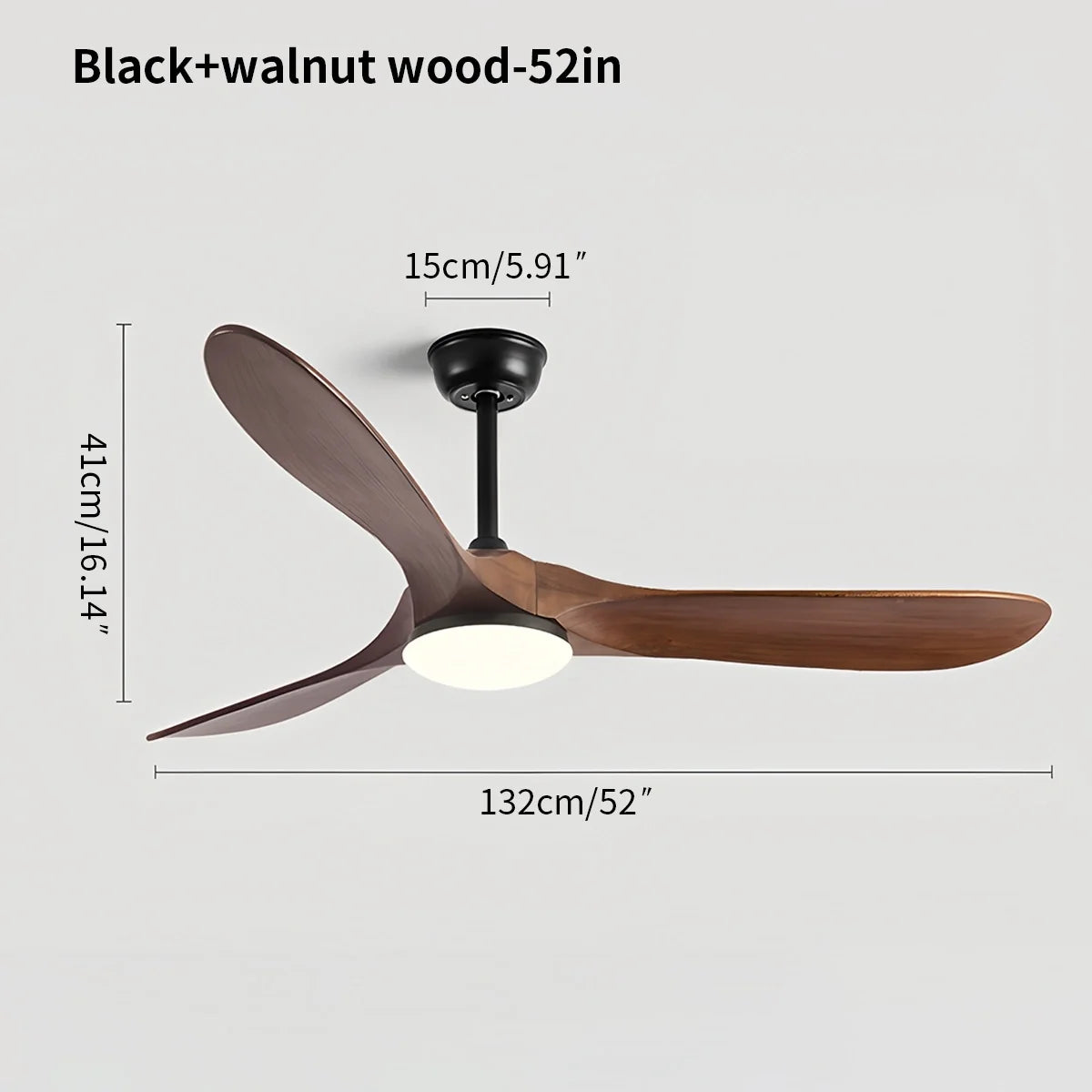 Nordic Wood Ceiling Fan with Light