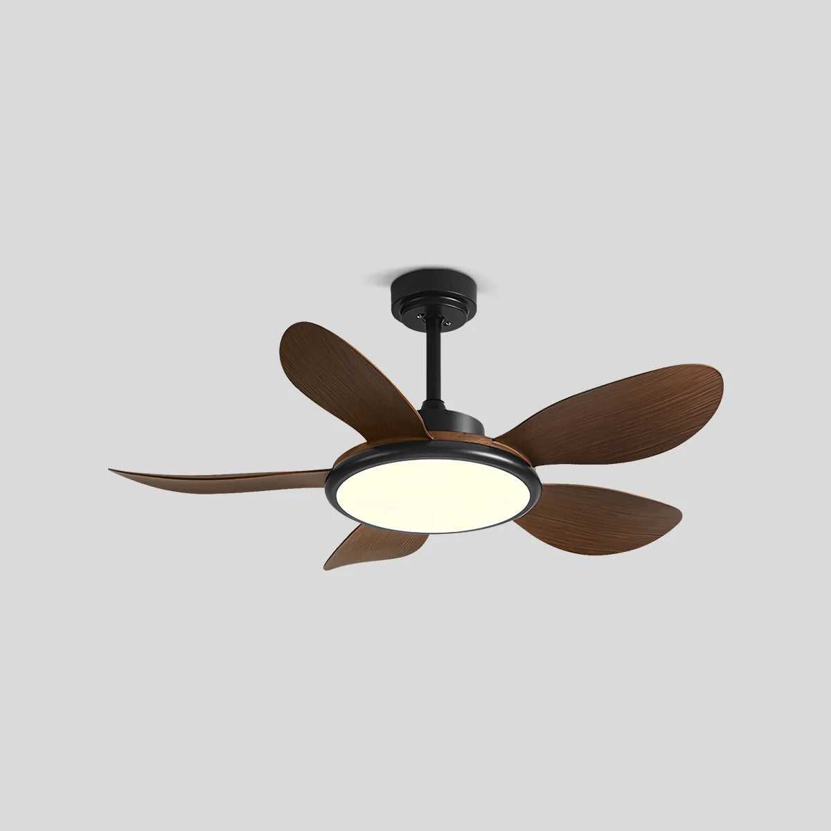 5-Blade Wood Ceiling Fan with Light for Living Room