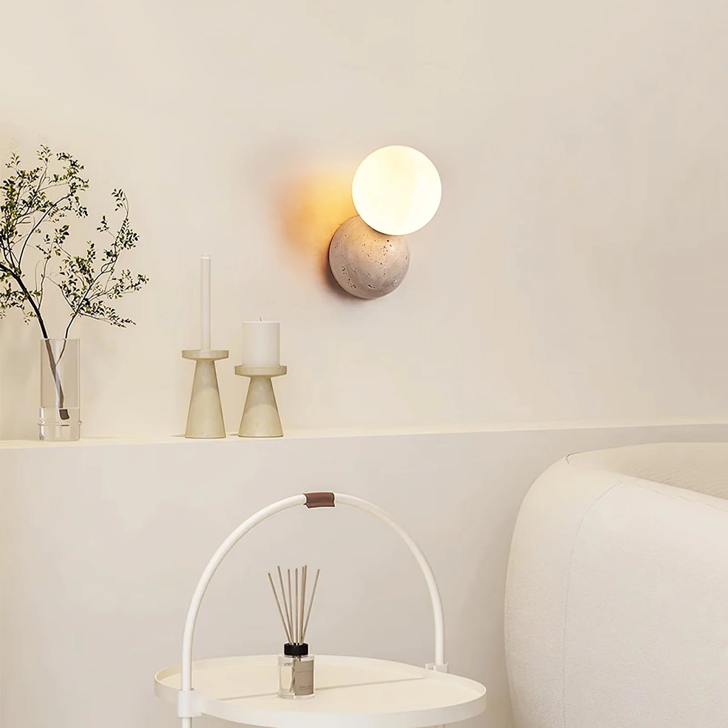 Celestial Travertine Tion Wall Lamp