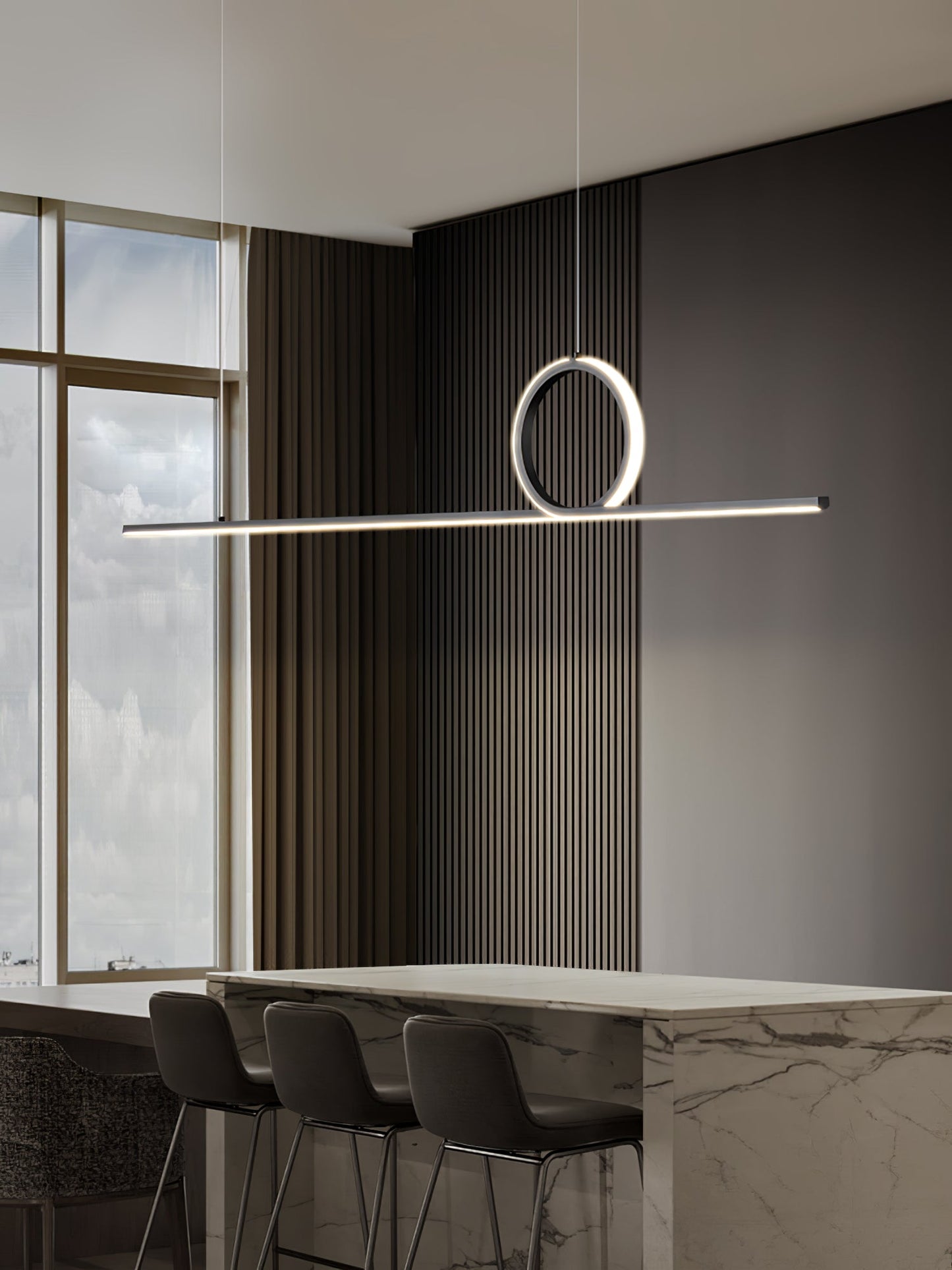 Centre Loop Linear Pendant Lamp
