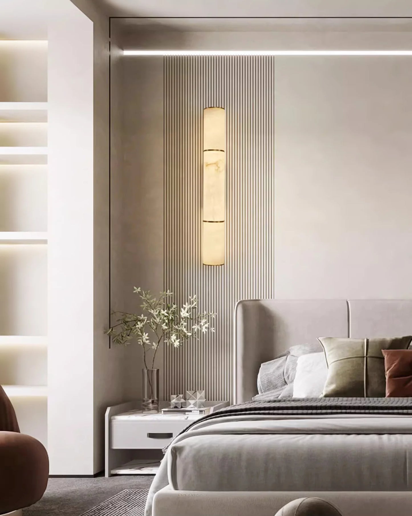 Creative Alabaster Cylindrical Wall Lamp