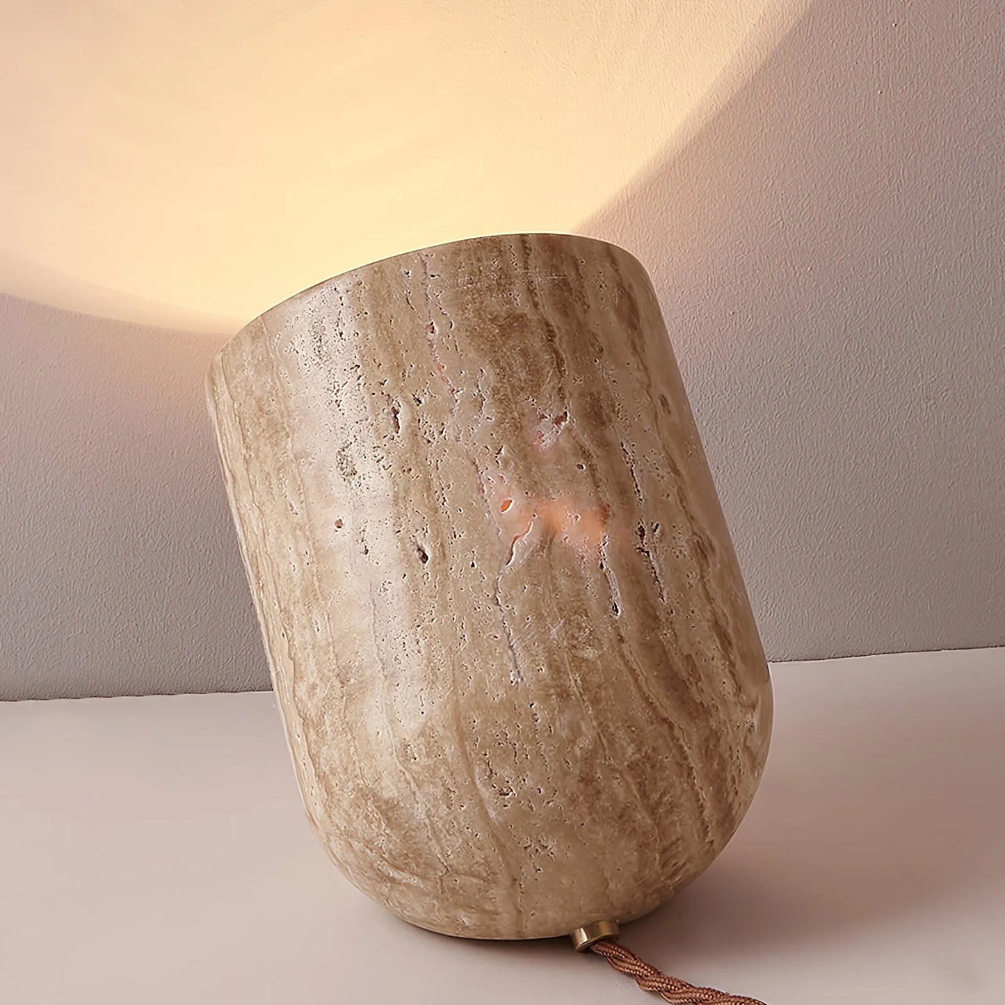 Cylinder Amidori Travertine Table Lamp