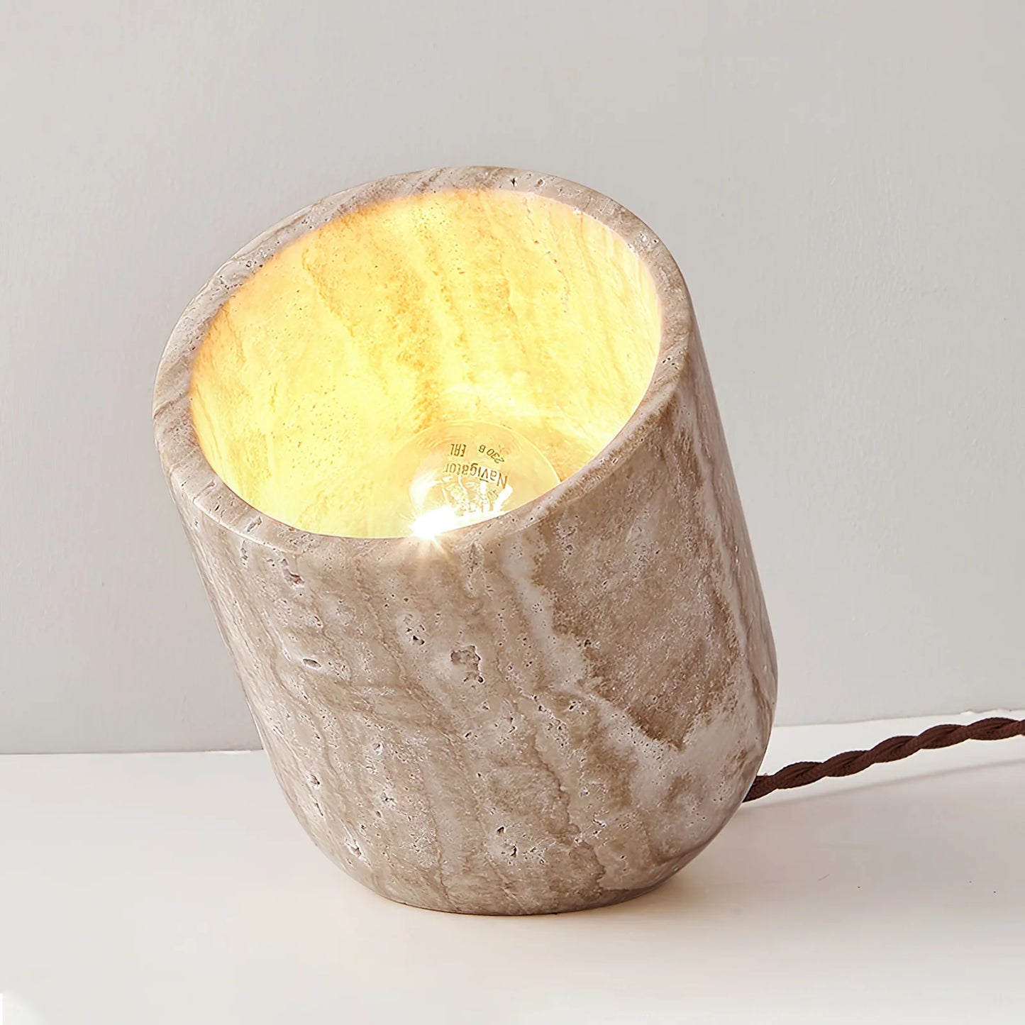 Cylinder Amidori Travertine Table Lamp