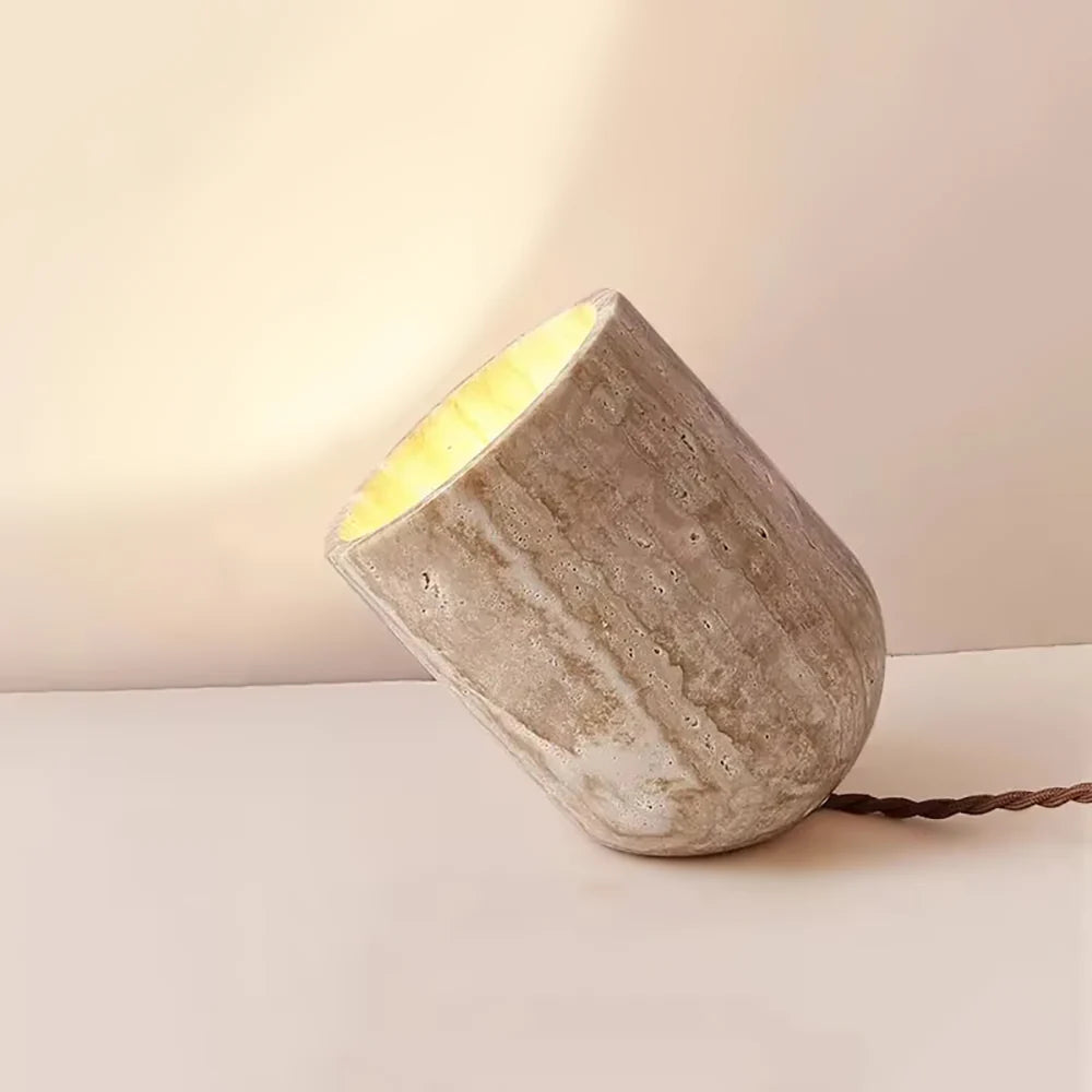 Cylinder Amidori Travertine Table Lamp