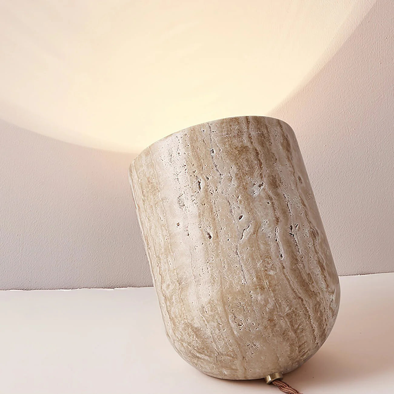 Cylinder Amidori Travertine Table Lamp