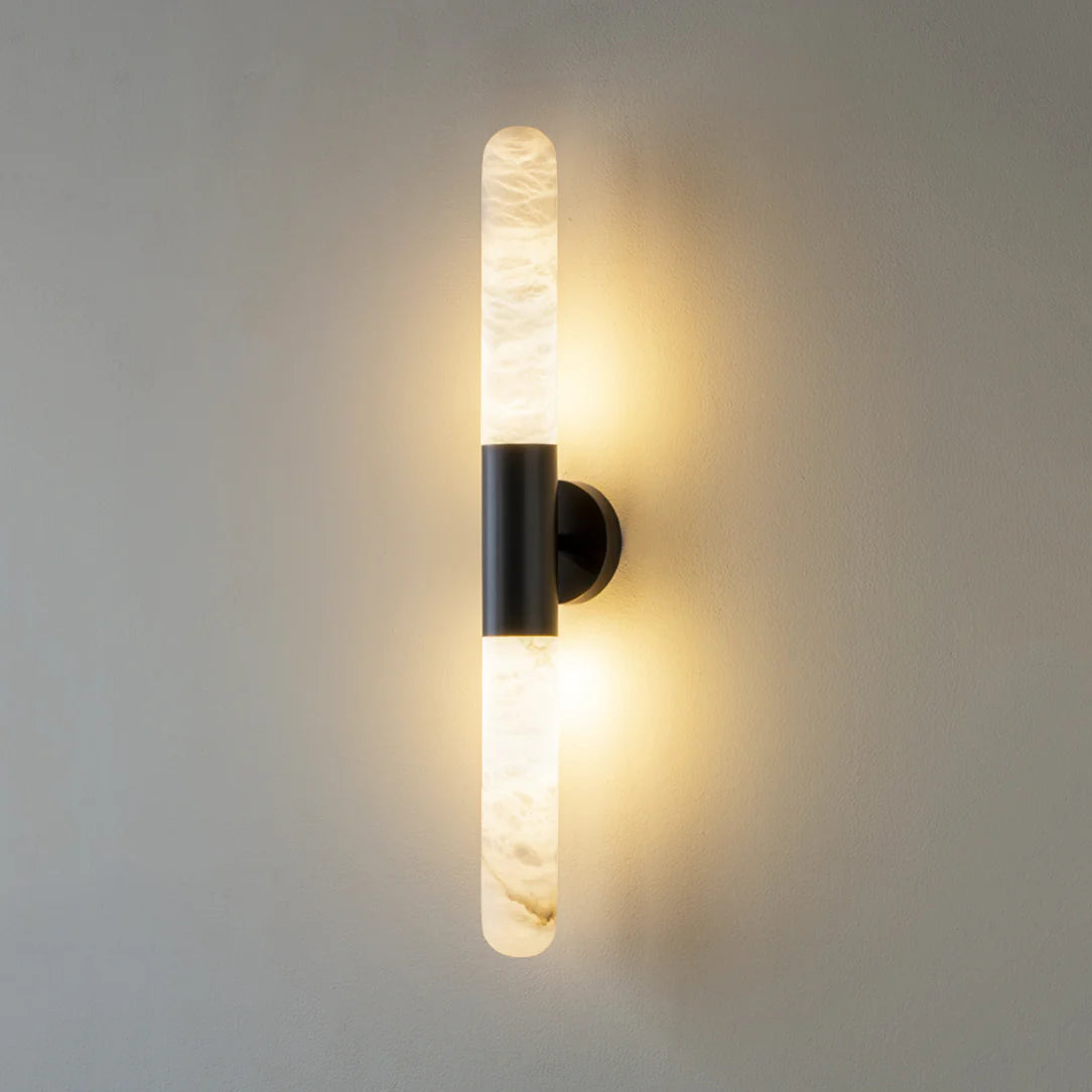 Cylindrical Alabaster Slim Wall Lamp