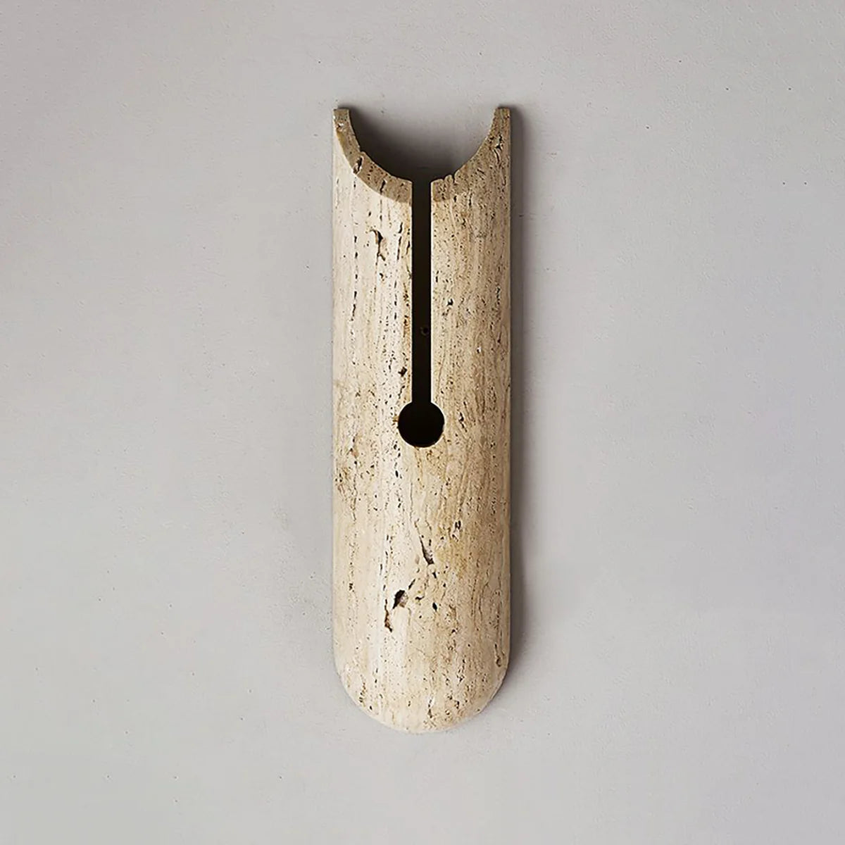 Cylindrical Y Shaped Travertine Wall Lamp
