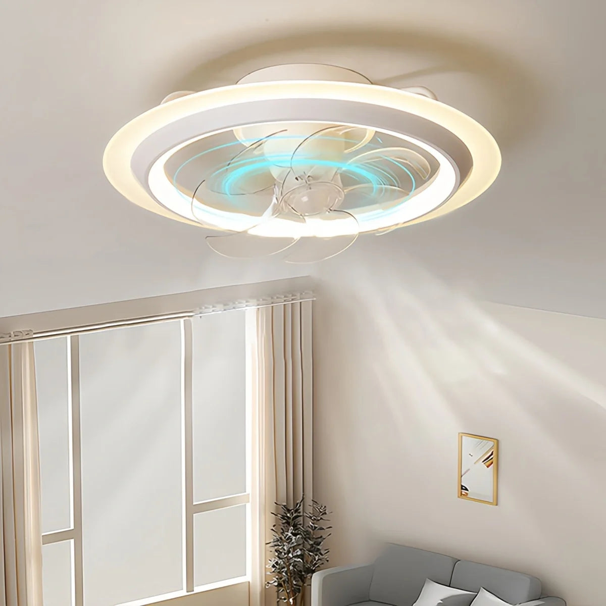 Creative 360° Rotating Ceiling Fan with Integrated LED Light