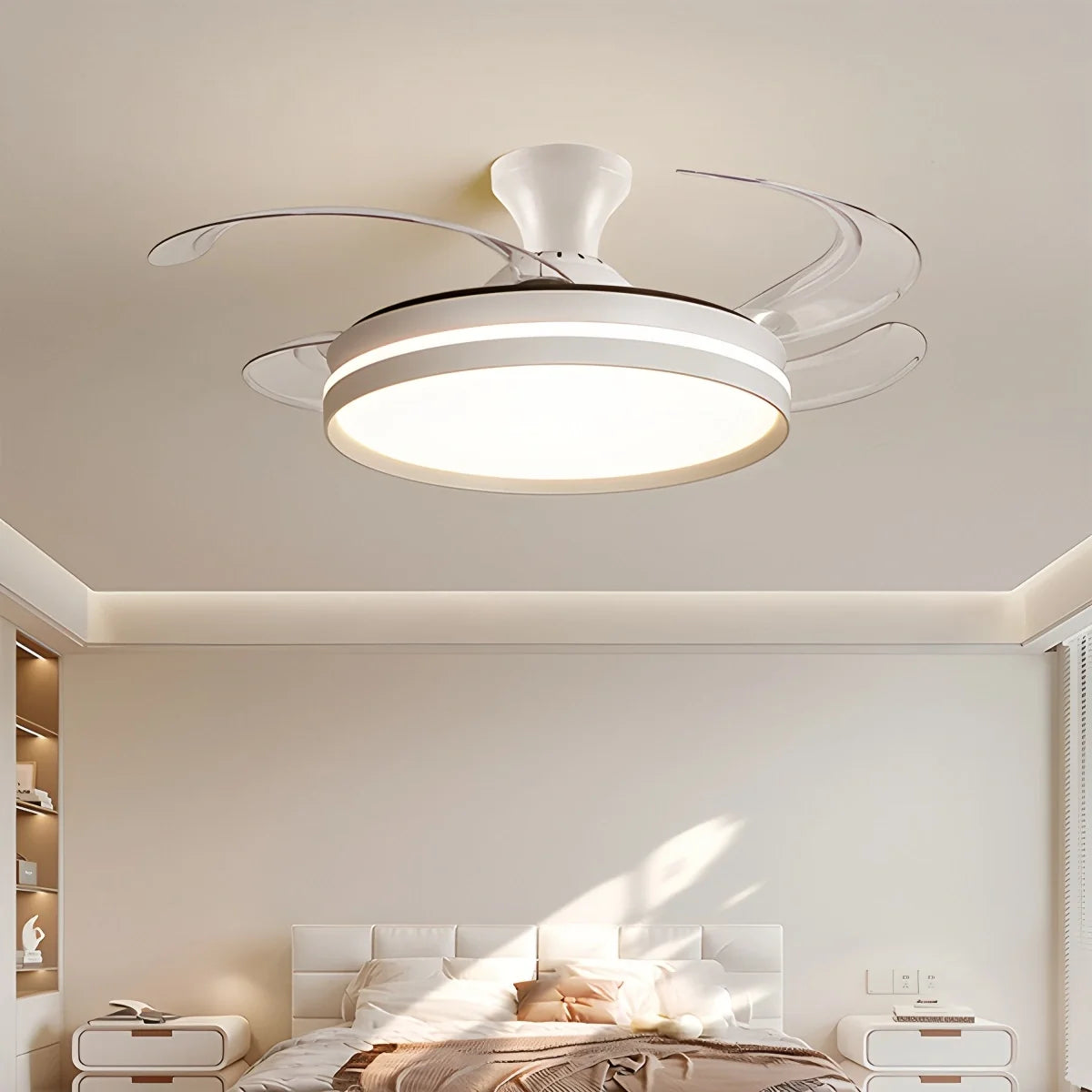 Modern Silent Remote Control Ceiling Fan with Light